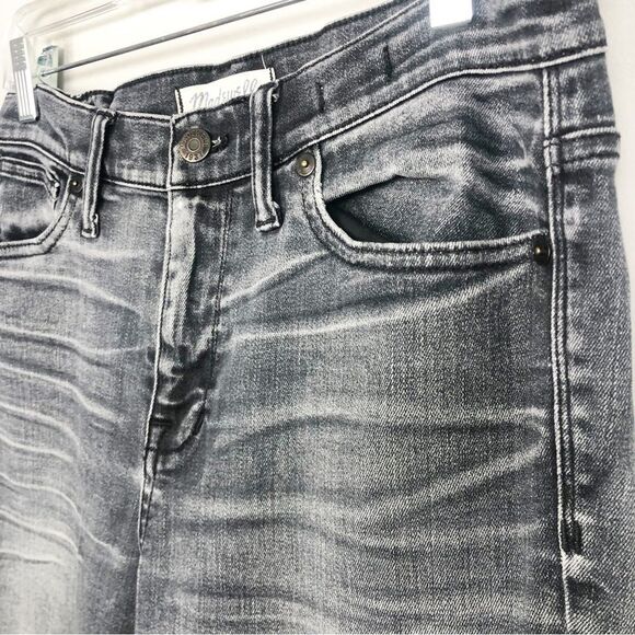 MADEWELL | Black Gray Wash Distressed High Riser Skinny Jeans Women’s Size 30/10 - Picture 5 of 14